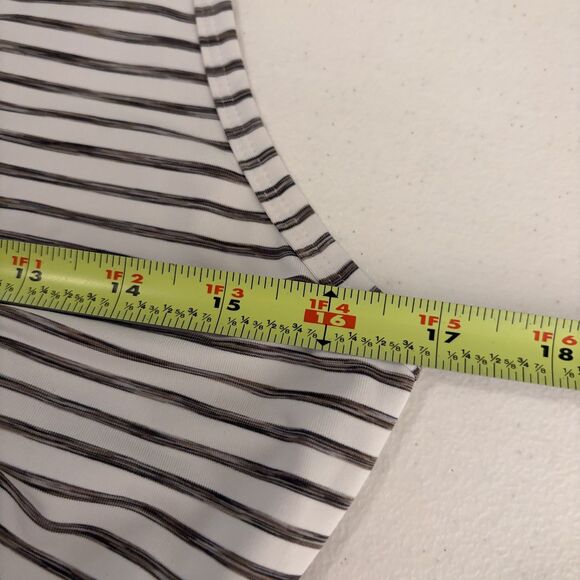 Lole Dress Women's Medium Gray Striped Mesh Sleeveless Collared Athletic - Picture 11 of 11